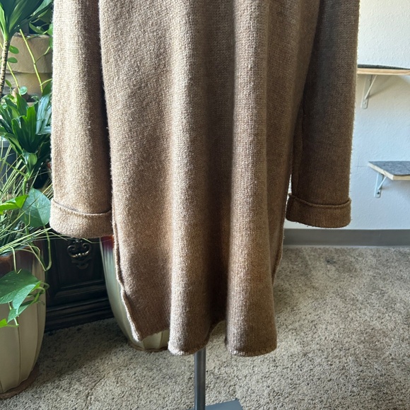 Tahari Tan Cream Wool Acrylic Nylon Knit Hooded Cardigan size 2X - Picture 9 of 13